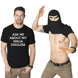 Mens Ask Me About My Ninja Disguise Flip Funny Men T-shirt Women O Neck Harajuku Cotton Tops Tee,Drop Ship