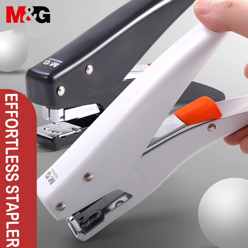 M&G 25 Sheets Effortless Heavy Duty Stapler Power Saving Metal Paper Stapling Machine for School Office Supplies Stationery andstal 100 sheets heavy effortless stapler paper book binding stapling machine office school supplies stationery accessories
