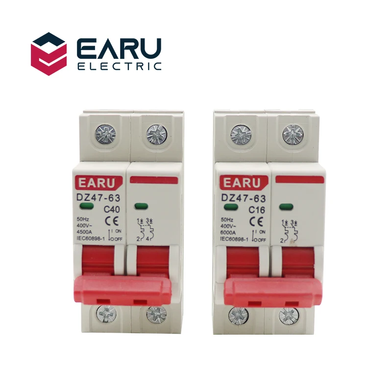 C45N 2pole 3A/6A/10A/16A/20A/32A/40A/50A/63A 400В ~ C тип мини-выключатель Mcb монтаж 35 мм din-рейка