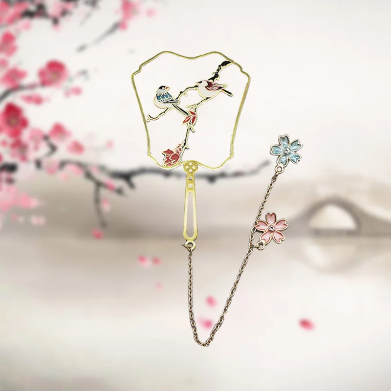 Metal Bookmark Chinese Style Color Brass Tassel Retro Book Mark metal bookmark bookmarks stationery supplies For Teachers Gift Student Supplies Gift Office School Stationery