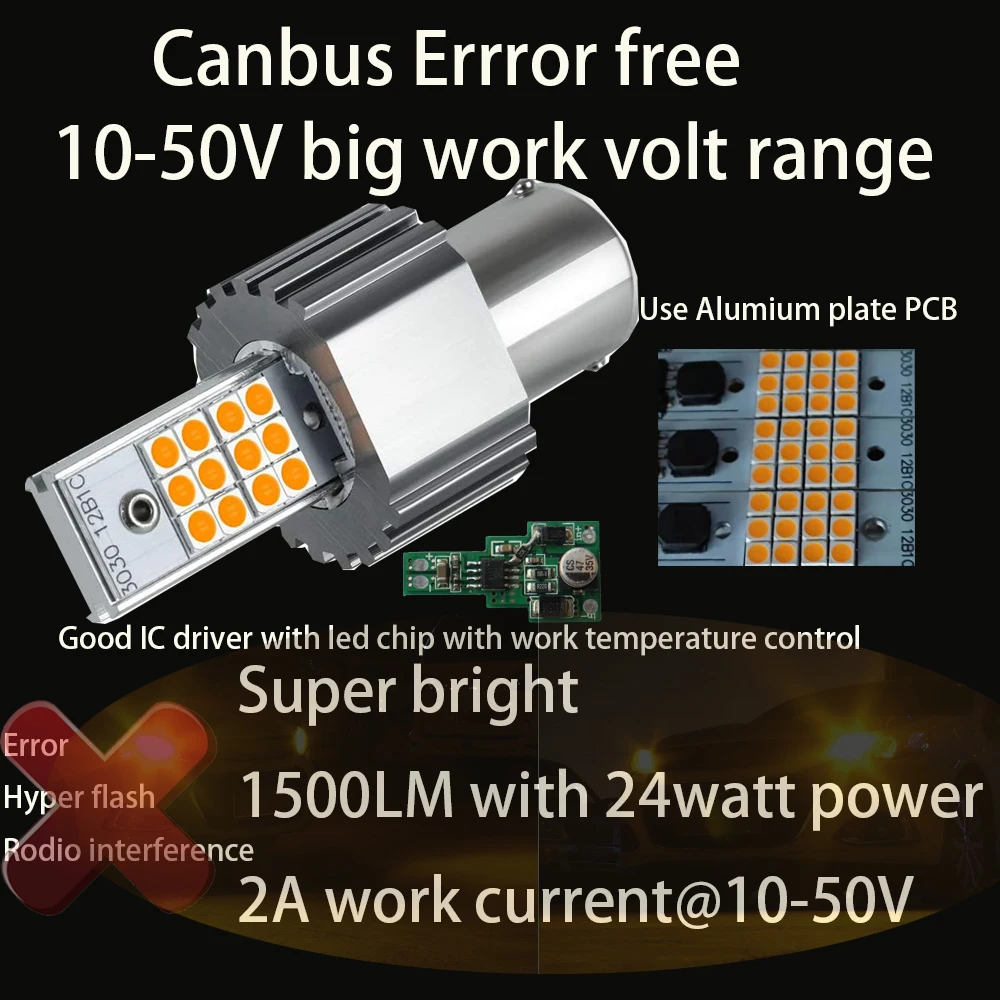 Ruiandsion 4 Lampadine LED 1156 12V Bianco Caldo BA15S P21W - Foto 13