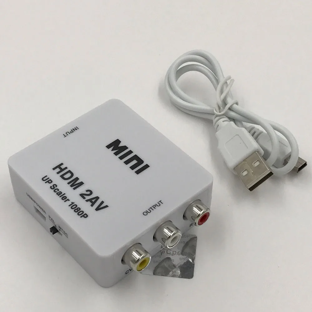 HDTV na konwerter AV HDMI-kompatybilny z RCA CVBS L/R Adapter żeński do żeńskiego podpórka NTSC PAL na DVD HDTV 480p 1080p