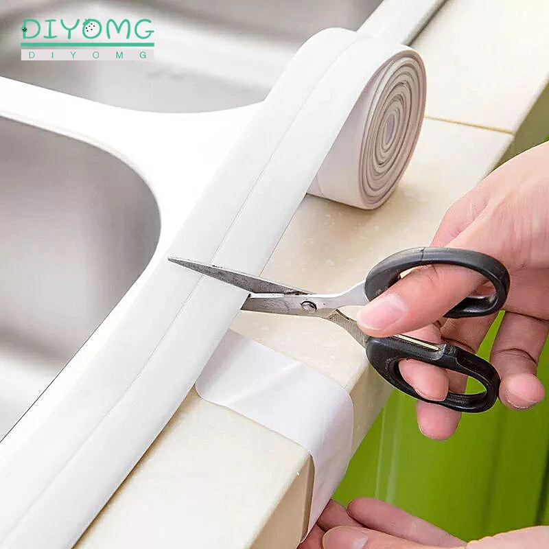 

3.2 Meters Kitchen Bathroom Sealing Tape Shower Sink Sealing Strip Tape Wall Stickers Waterproof Self adhesive Mold Proof Tape