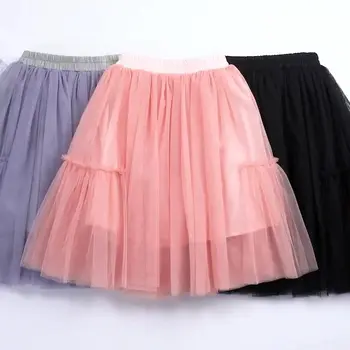 

2020 Summer Spring Skirt For Teenagers Children's Skirt Kids Ball Gown Baby Toddlers Teenage School Girls Long Skirts Pink Black