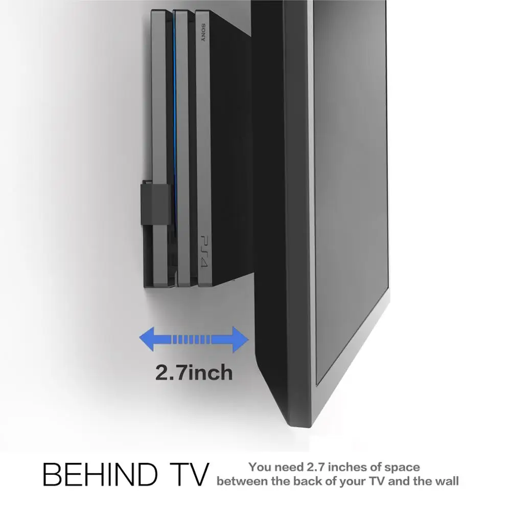 Atrás de tv Economia de Espaço Fácil de Instalar Montagem na Parede para Ps4 Monzlteck Perto Pro ou - Image 6