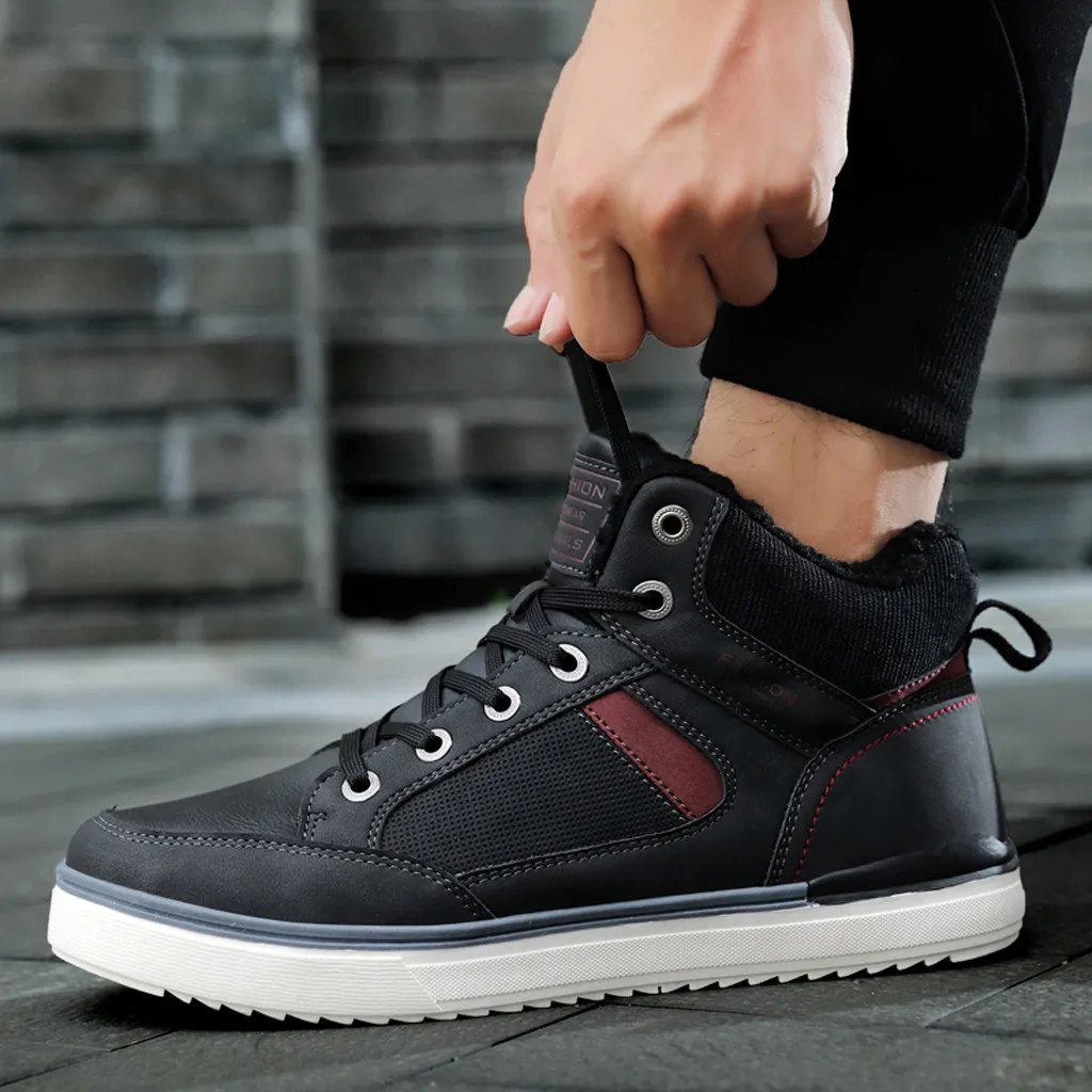 Winter Men Lace-Up Mountaineering Sport Shoes Keep Warm Mountaineering Snow Boot zapatos de hombre Dropshipping Casual Shoes