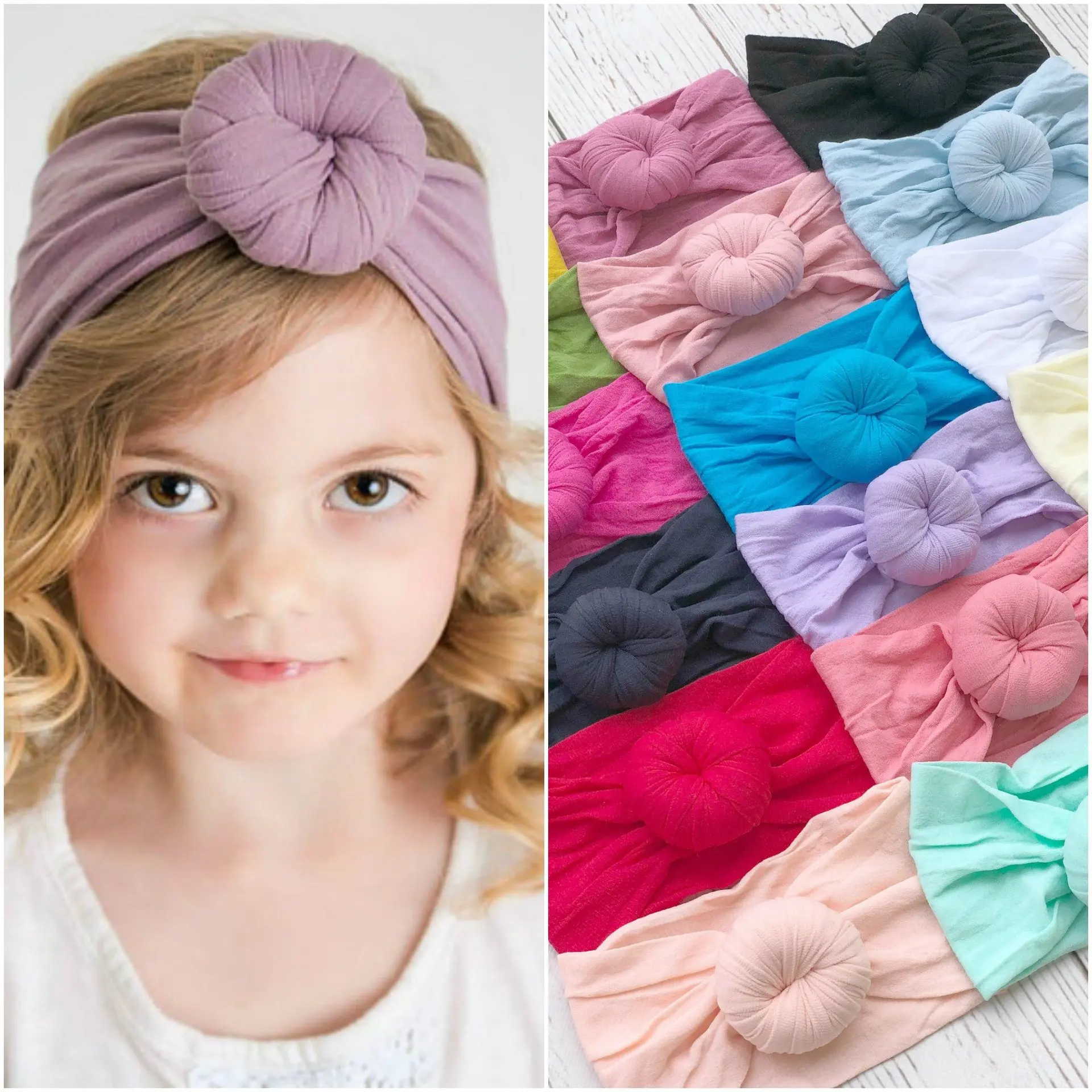 

17 Colors Baby Headband Newborn Girl Headbands Infant Turban Toddler Hair Accessories Nylon Cotton Headwrap Hair Band Cute Kwaii