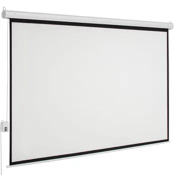 

100" 4:3 Household Viewing Area Motorized Projector Screen with Remote Control+Screw Hooks Large Screen Projector Accessories