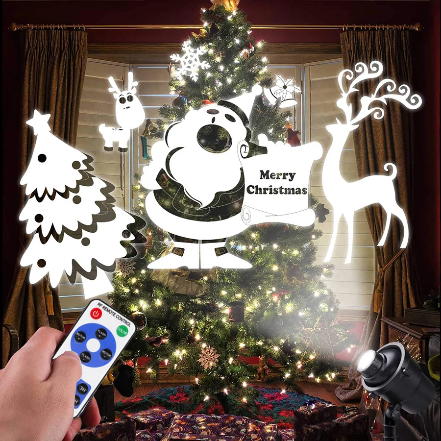 

Thrisdar 3D Animation Laser Projection Lamp 20 Pattern Snowflake Laser Spotlight Wedding Party Christmas Laser Projector Lamps