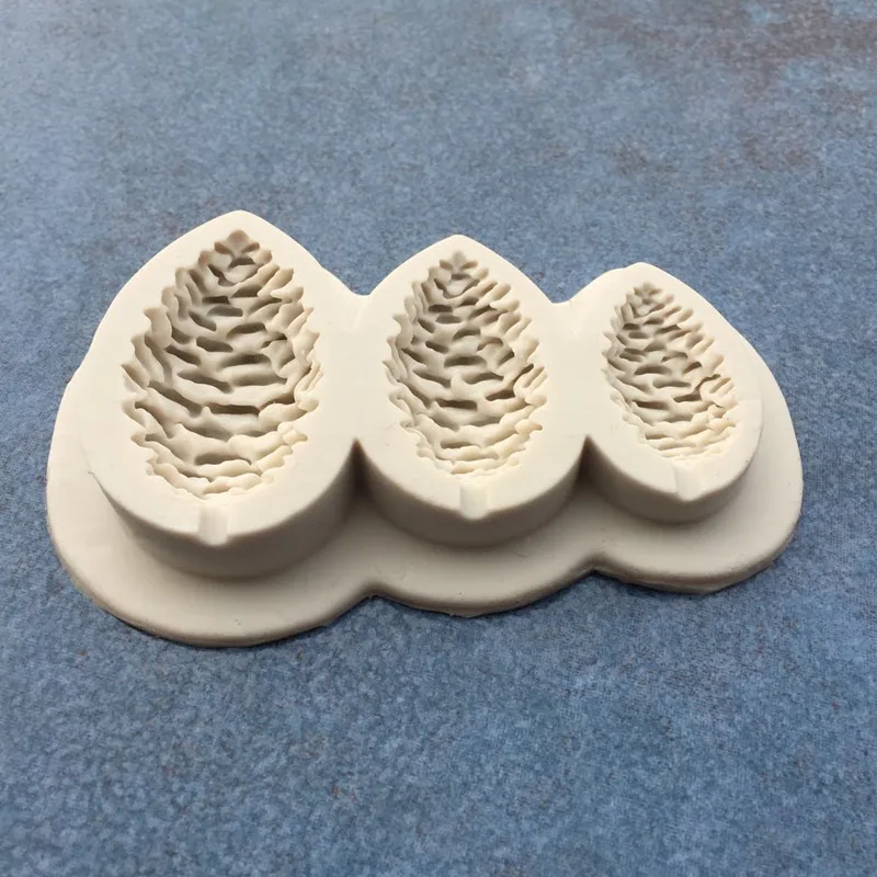 Silicone Pine Nuts Cones Fondant Mold Chocolate Candy Mould Christmas Sugarcraft Kitchen Pastry Tools