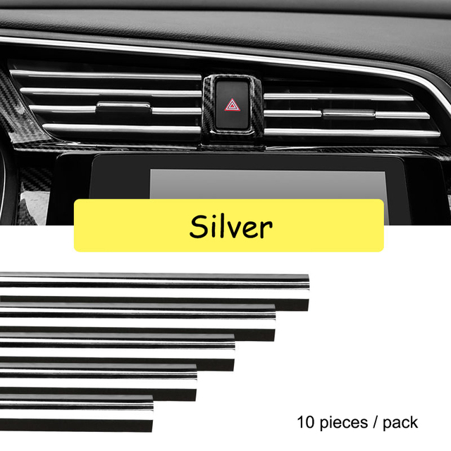 Car Air Conditioner Outlet Decorative U Shape Moulding Trim Strips Decor Universal Car Styling Accessories