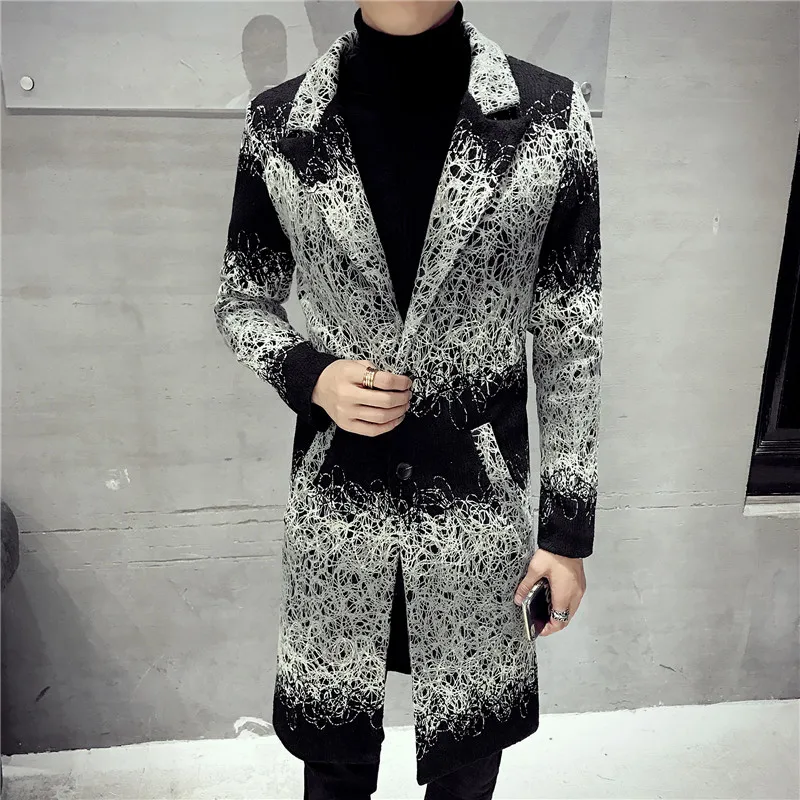Men Wool Jacket Warm Winter Trench Coat Long Outwear Button Overcoat stand collar Casual Windbreaker Overcoat Jackets Blends Men Wool Jacket Warm Winter Trench Coat Long Outwear Button Overcoat stand collar Casual Windbreaker Overcoat Jackets Blends
