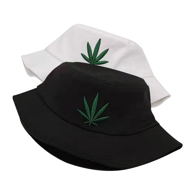 Мужские и женские шапки в виде листочка в стиле хип-хоп, модные шапки в рыбацком стиле с вышивкой, хлопковые летние повседневные Шапки с козырьком в стиле Swag Bob