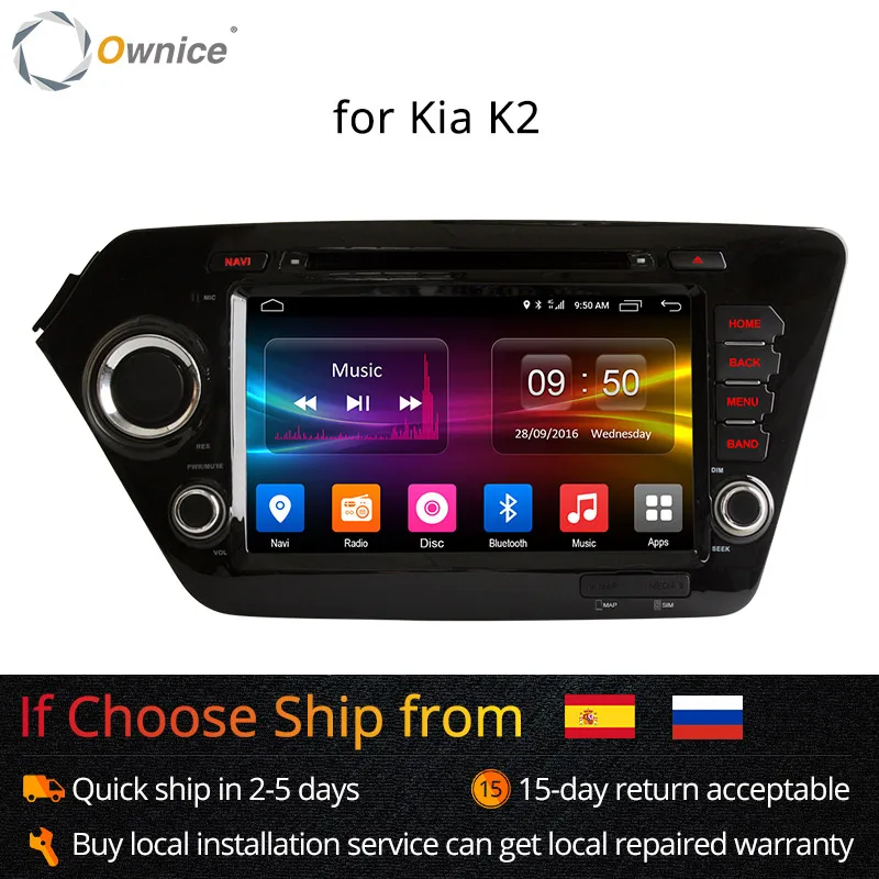 Ownice Android 6 0 Восьмиядерный 2 Гб ОЗУ для Kia k2 RIO 2010 2015 автомобильный dvd плеер GPS