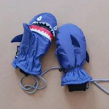 Новинка; Зимние Детские утепленные лыжные перчатки с милым рисунком; Детские Водонепроницаемые рукавицы