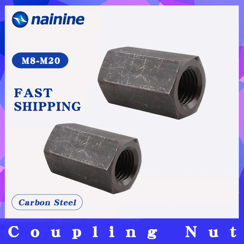 [m8m24] Coupling Nut Thicken Extended Rod Connector Hexagon Hex Nut