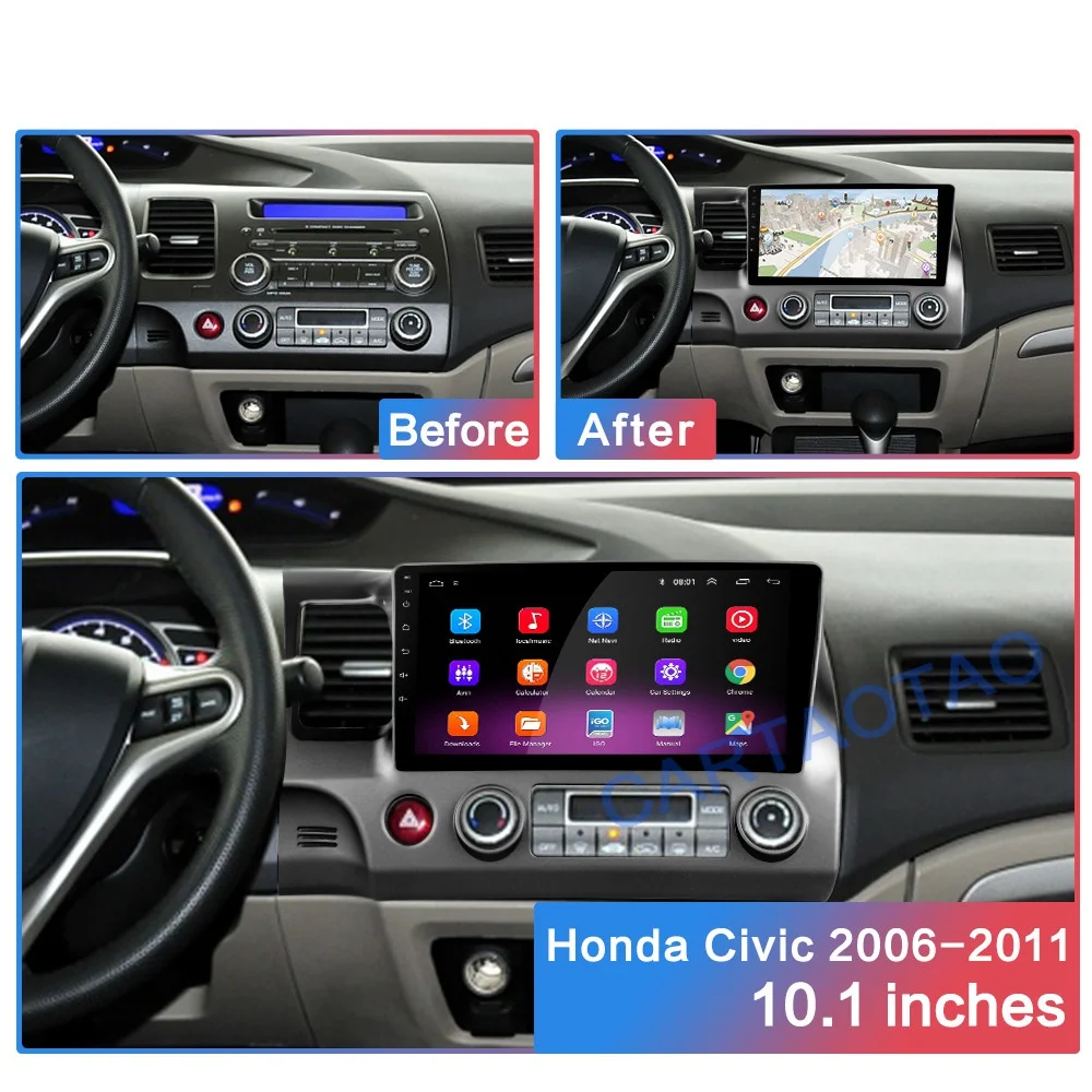 2G+ 32G 10," Android 8,1 GO автомобильный Радио dvd-плеер для Honda Civic 2006 2007 2008 2009 2010 2011 2Din радио gps навигация WiFi