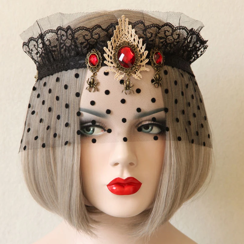 

Black Sexy Lady Lace Mask Eye Mask For Masquerade Party Red Zircon Fancy Dress Costume For Halloween Party High Quality
