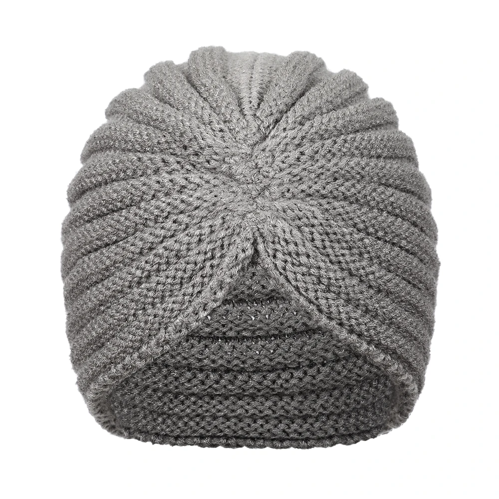 style 1- dark grey Haimeikang женские новые банданы тюрбан Зимний вязаный тюрбан шапка центр крест волосы шарфы Бохо завязанная Теплая повязка мусульманская шапка - Цвет: style 1- dark grey