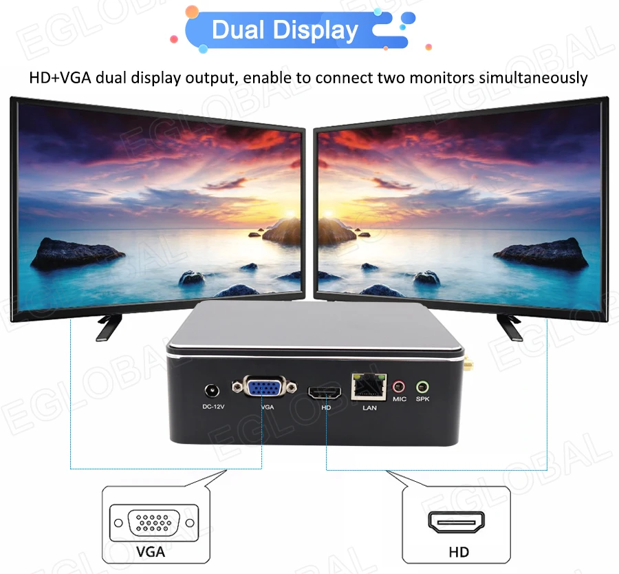 Дешевый мини компьютер Intel i3 7167U i5 7200U i7 DDR4/DDR3 Win10 Linux Barebone портативный ПК 4K HTPC медный