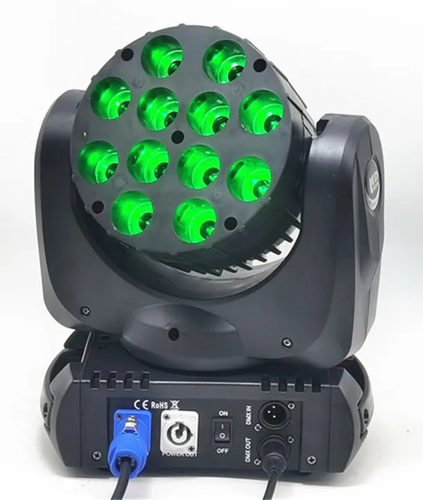 LED Beam сценический светильник с подвижной головкой 12x12W RGBW 4 в 1 головной свет Quad