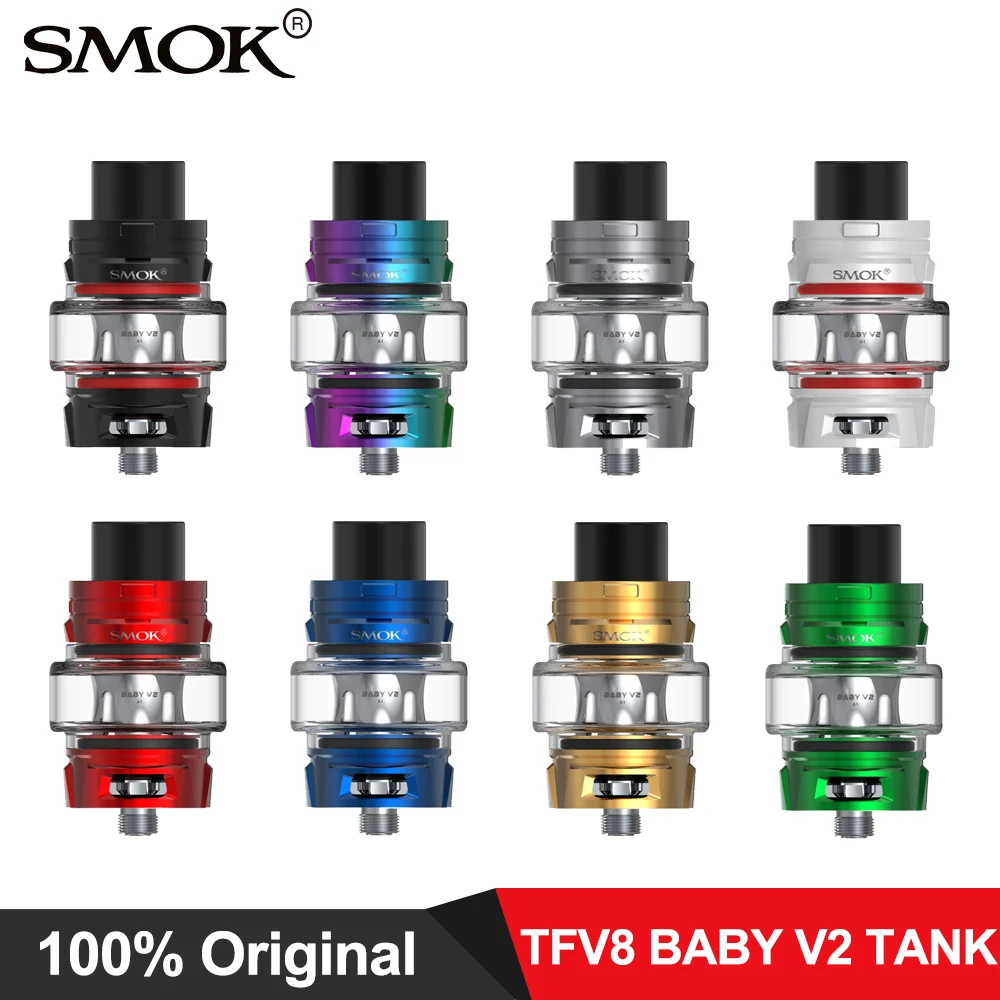 SMOK TFV8 детский V2 танк 5 мл распылитель Vape картридж с V8 Baby A1 A2 сменные катушки 100%