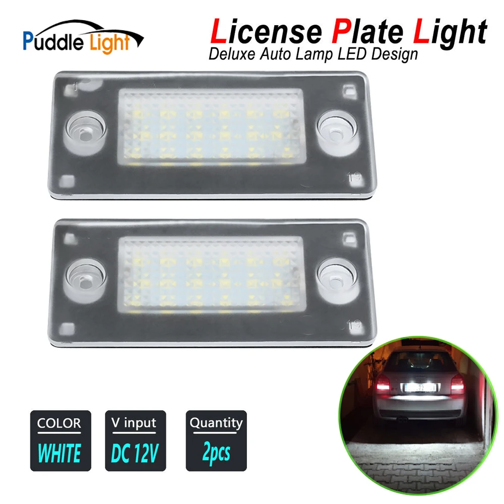 

2PC 18 LED License Number Plate Light Lamp For Audi A3 8L1 A4 Avant 8D5.B51994-2001 Car Accessories No error White CANBUS