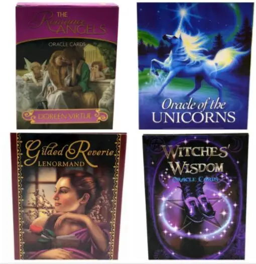 

4 New English Oracle Cards Mysterious Fortune Tarot Deck For Divination Fate Lenormand Romance Angels Card family party game