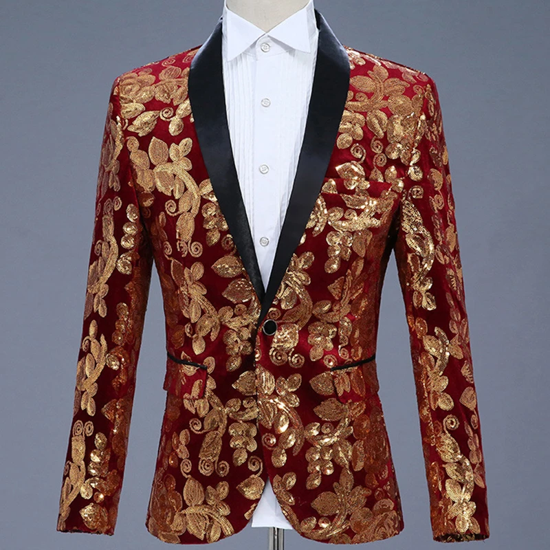 New Man Bling Sequins Patchwork Full Sleeve Fashion Blazer Coat Casual Performance Wedding Party Blazer xz056 New Man Bling Sequins Patchwork Full Sleeve Fashion Blazer Coat Casual Performance Wedding Party Blazer xz056