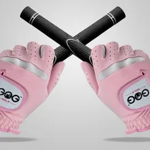 Женские перчатки для гольфа, розовая ткань, ультра-тонкие профессиональные перчатки для гольфа