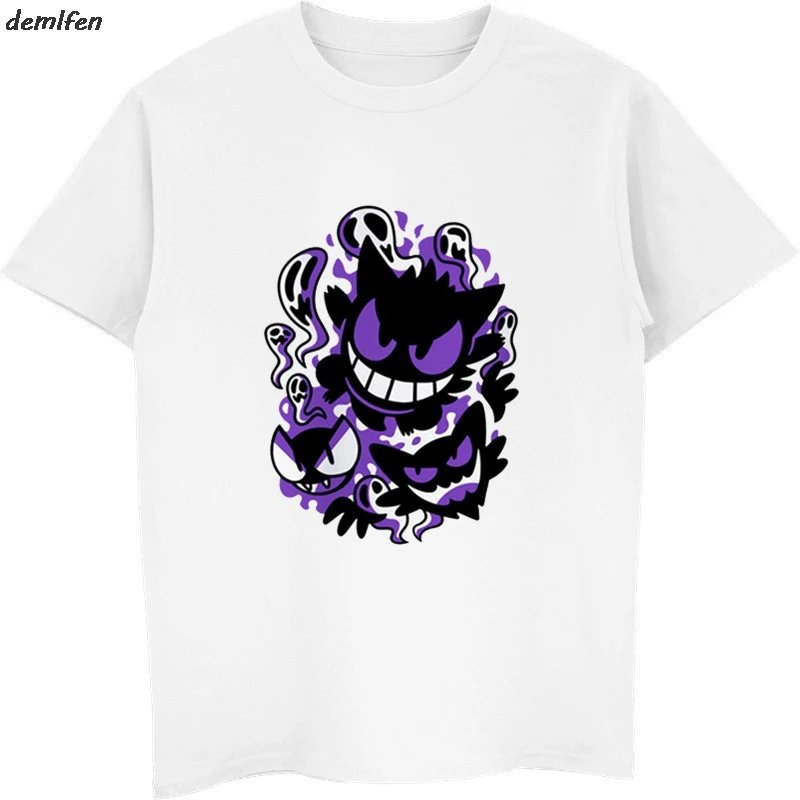 Gengar Ghastly Haunting GhoulsT рубашка мужские футболки крутая модная футболка с круглым вырезом белые футболки для мужчин футболки MRR186