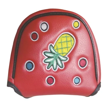 

Practical Easily Clean Lightweight Protective Outdoor Waterproof PU Leather Golf Putter Cover Professional Sports Semicircle Red