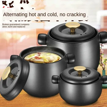 

High Temperature Resistant Soup Ceramic Casserole Kitchen Stewing Pot Small Fire Pot 6L Chicken Soup POY Hand Gift Business Gift