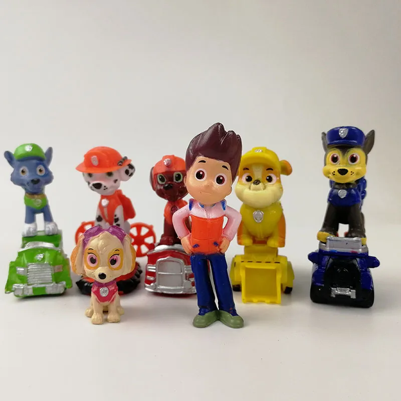 

Paw Patrol 12pcs Dog Patrulla Canina Puppy 3-10cm Action Figures Car Toy Patroling Figure Toys for Children 2D08,ballon