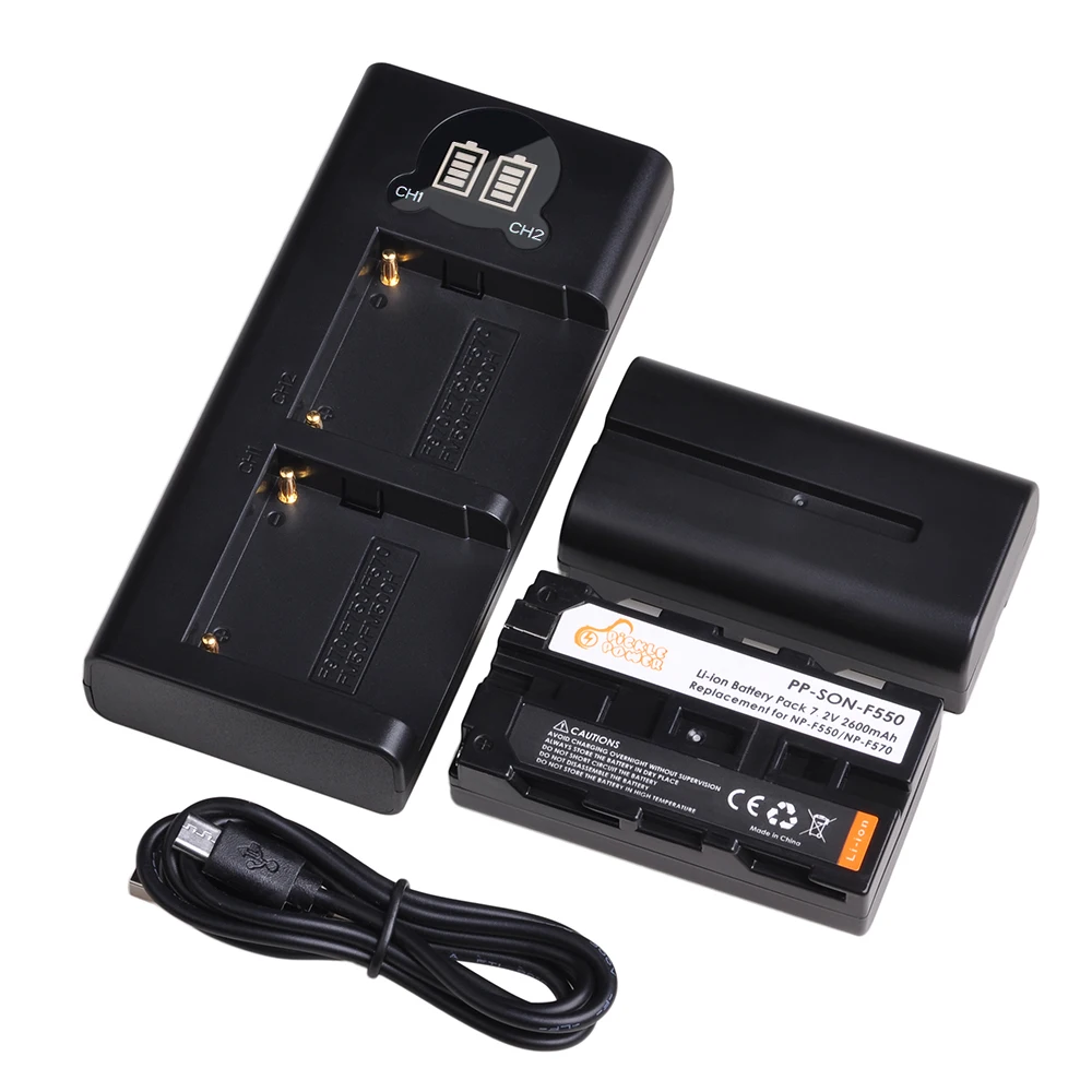 NP F NP-F550 Battery Dual Charger for Blackmagic Pocket Cinema