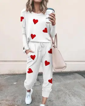 

Heart Print Two-Piece Set