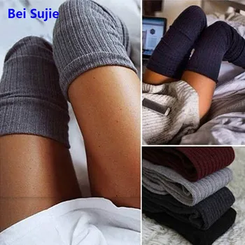 

Bei Sujie Sexy Women Stockings Gaiters Striped Long Socks Thigh High Stockings Female Erotic Warm Over Knee Socks Women Stocking