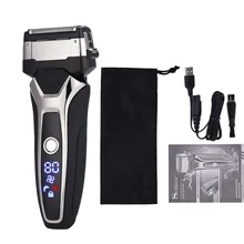 

USB Rechargeable Electric Shaver Stainless Steel Shaving Machine Men 3D Triple Floating Blade Razor Shaver barbeador eletrico