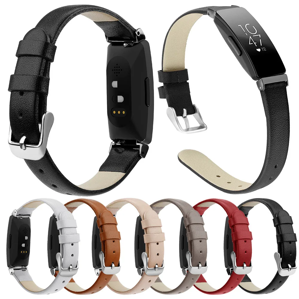 Кожаный ремешок Essidi для смарт браслета Fitbit Inspire HR тонкий браслет с петлей и