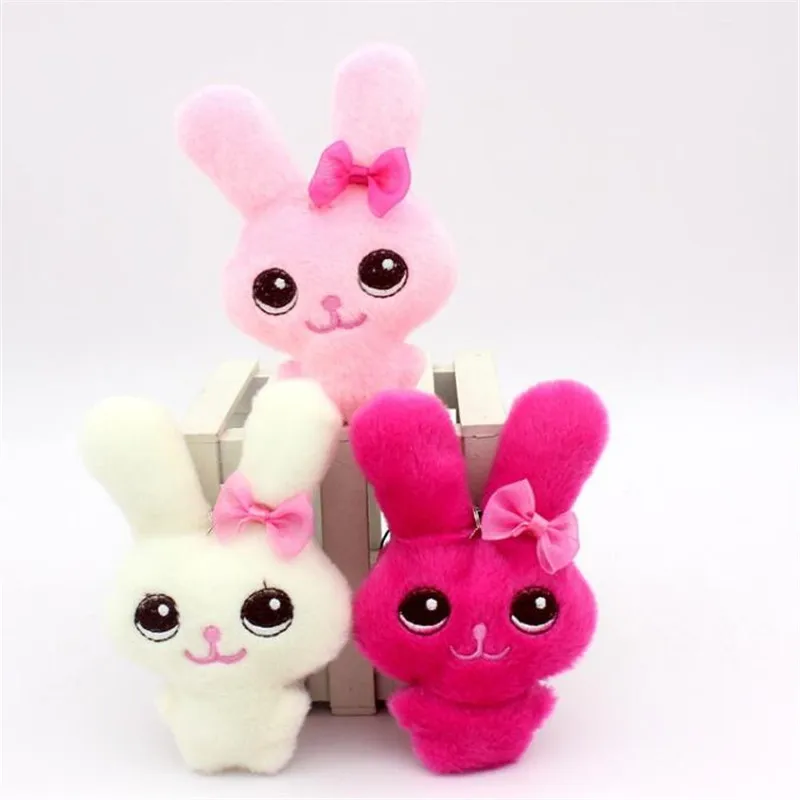 HANDANWEIRAN 1pcs 12cm creative cute beauty rabbit plush doll high grade pp cotton padded decorative pendant 4