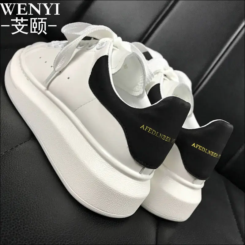 

White Shoes Student Korean-style Versatile Online Celebrity Shoes Athletic Shoes Autumn And Winter 2019 New Style McQueen Shoe I