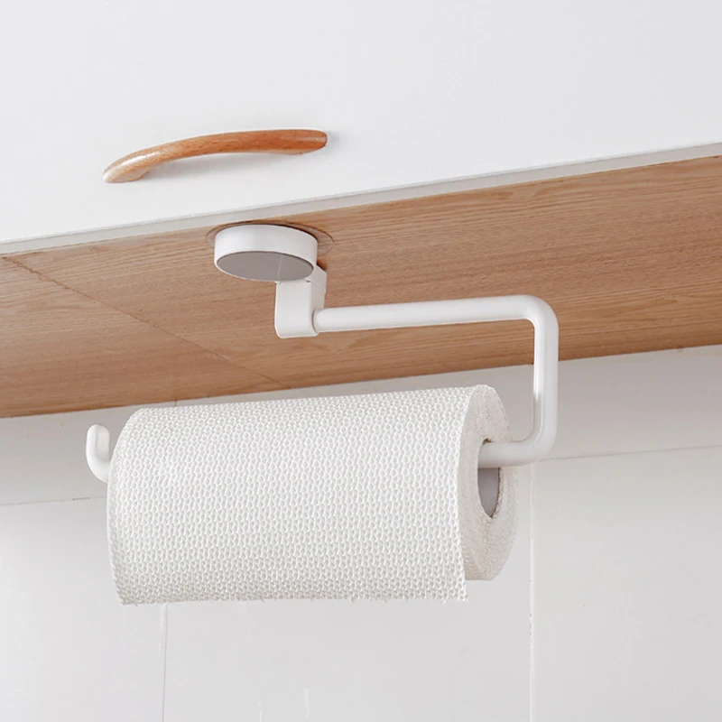 

Creative Tissue Paper Holder Long Roll Paper Suction Cup Rack Wall Mounted Towel Holder Storage Shelf Rack Kitchen Bathroom