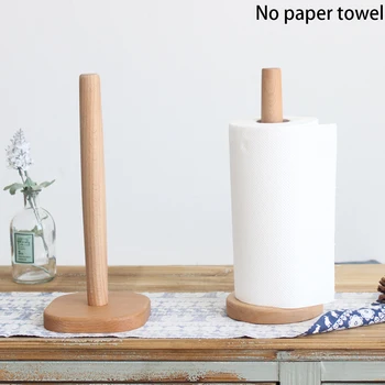 

Kitchen Wooden Roll Paper Towel Holder Bathroom Tissue Toilet Paper Stand Napkins Rack Home Table Tool Accessories