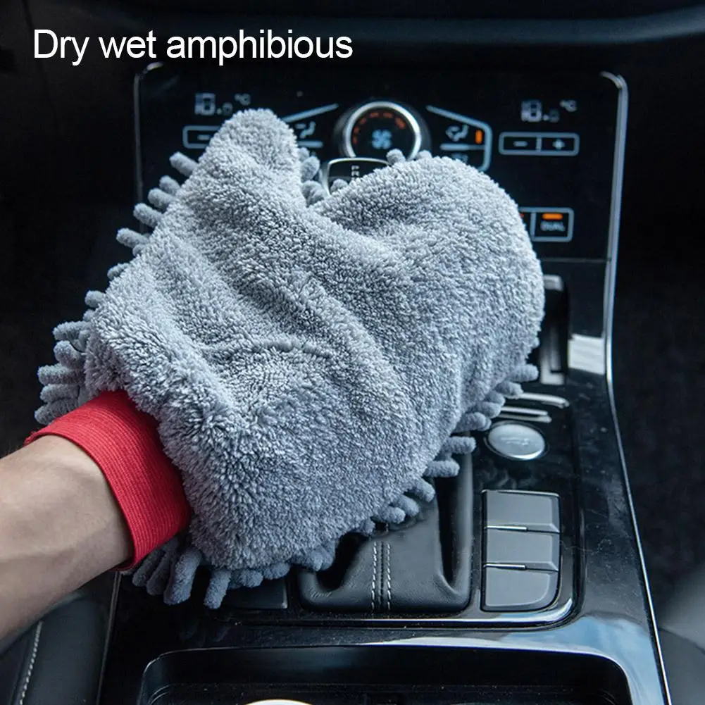 

Car Washing Hand Gloves Chenille Microfiber Mitt for Car Wash Cleaning Car Window Dust Cleaning Glove Household Cleaning Towel
