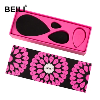 

BEILI 2020 Non-Latex Makeup Sponge 4pcs Foundation Cosmetic Puff Soft Blending Powder Concealer Make up Sponge Box packing