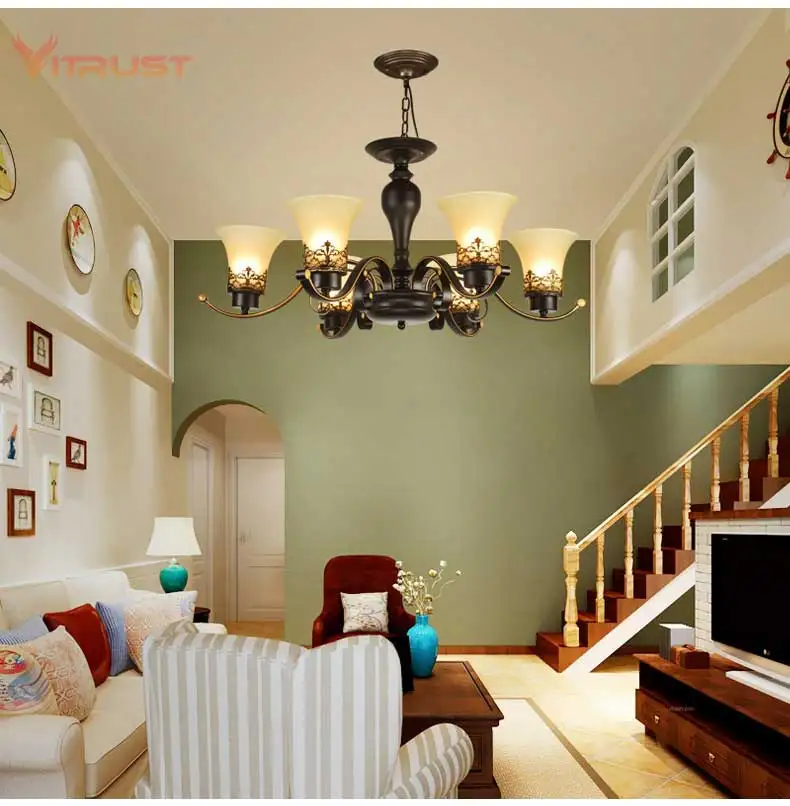 6 lights chandelier Роскошные домашние люстры Ретро креативная столовая люстра светильники для спальни гостиной гостиничные светильники - Цвет абажура: 6 lights chandelier