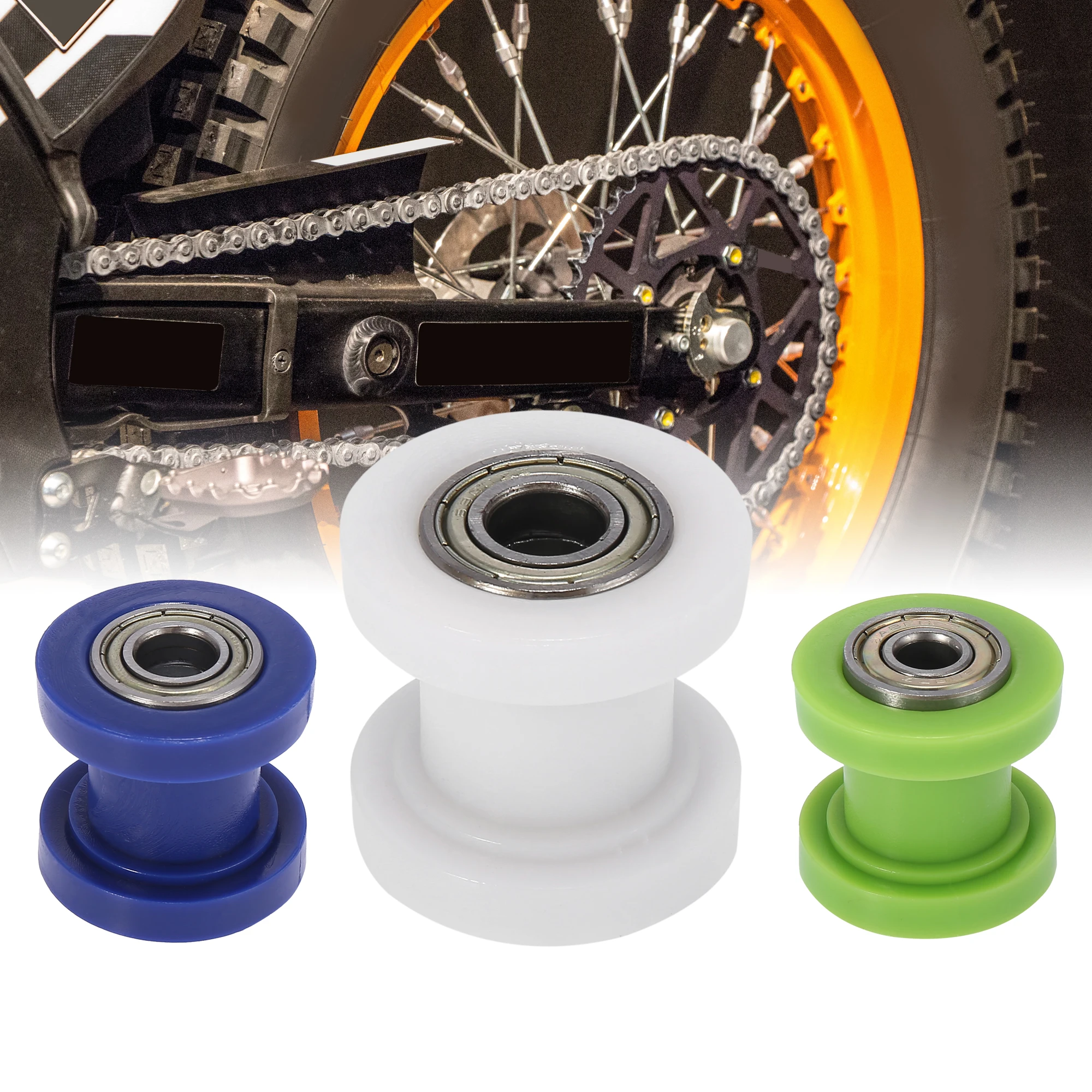 

Motoforti 10mm Hole Blue Chain Roller Pulley Tensioner Wheel Guide for Motorcycle ATV