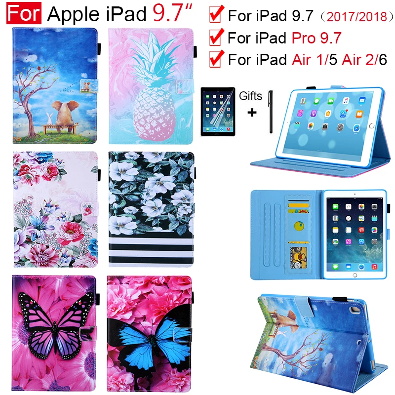 Чехол для iPad 9 7 2018 2017 5-го 6-го поколения Air 1 2 Air2 умный чехол-подставка из
