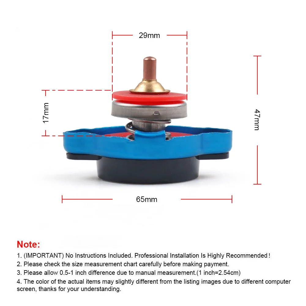 Racing Thermost Radiator Cap Cover With Water Temp gauge 0.9 BAR or 1.1 BAR or 1.3 Cover (Big head) Without radiator cap