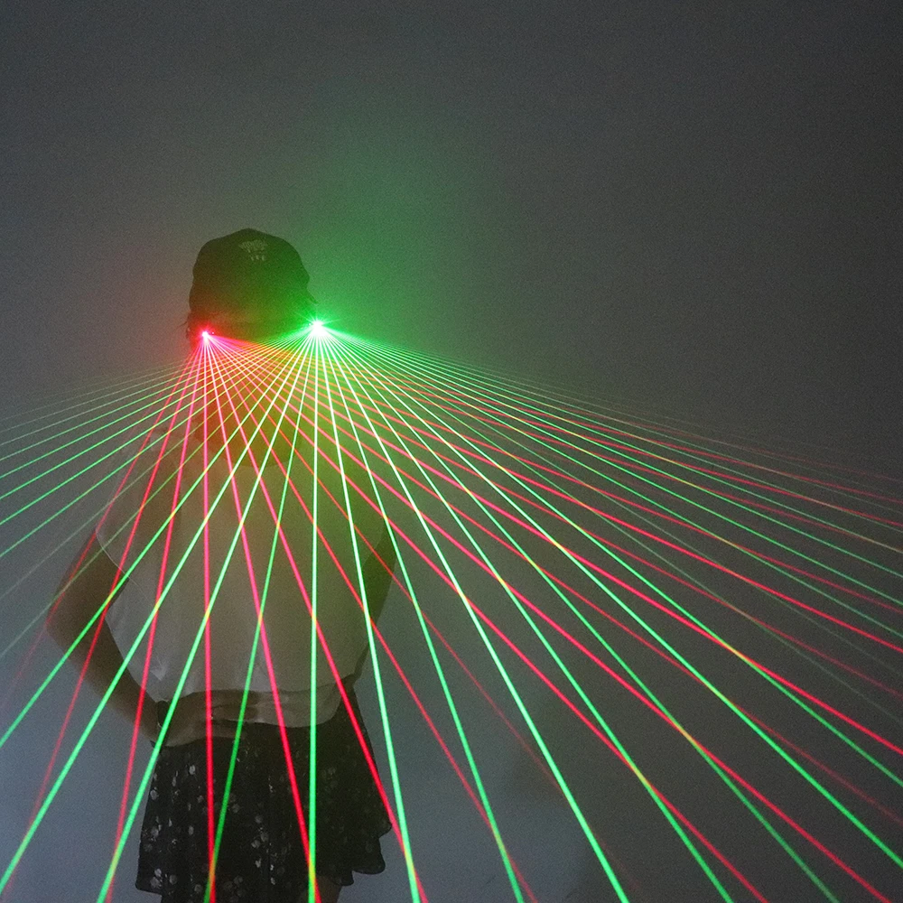 

High Quality Red Green LED Laser Glasses Music Concert DJ performance Glasses Multi Beams For LED Robot Costumes